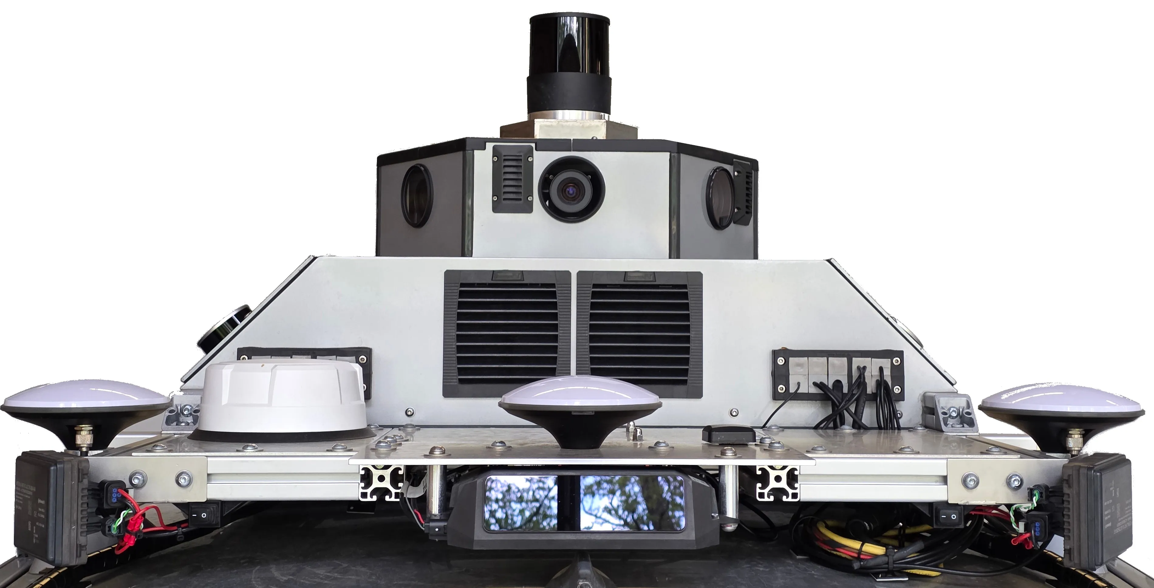 Sensor box on the roof of the recording vehicle